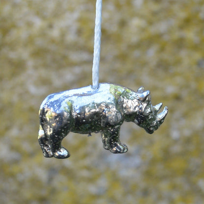 Rhino Light Pull, Handcast Pewter, Polished Finish