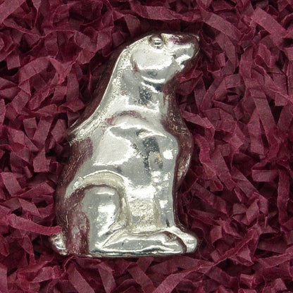Moon Gazing Hare, Figurine, Good Luck Hare, Handmade, in Fine Pewter,, by William Sturt