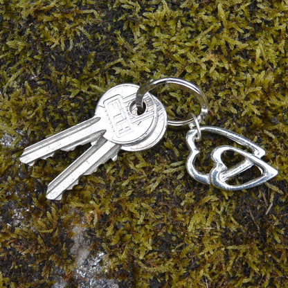 Heart Keyring, Heart Key Fob, Handmade, by William Sturt, in Fine Pewter