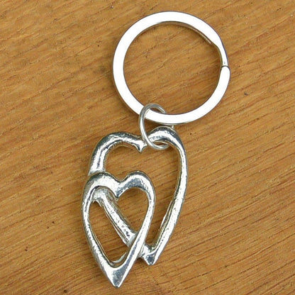 Heart Keyring, Heart Key Fob, Handmade, by William Sturt, in Fine Pewter