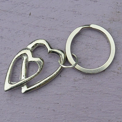 Heart Keyring, Heart Key Fob, Handmade, by William Sturt, in Fine Pewter