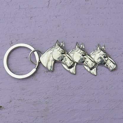 Horse Keyring, Thoroughbred Horse Key Fob, Handmade, by William Sturt, in Fine Pewter