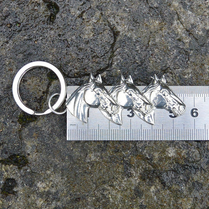 Horse Keyring, Thoroughbred Horse Key Fob, Handmade, by William Sturt, in Fine Pewter