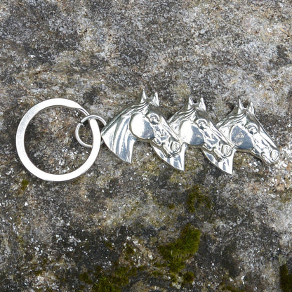 Horse Keyring, Thoroughbred Horse Key Fob, Handmade, by William Sturt, in Fine Pewter