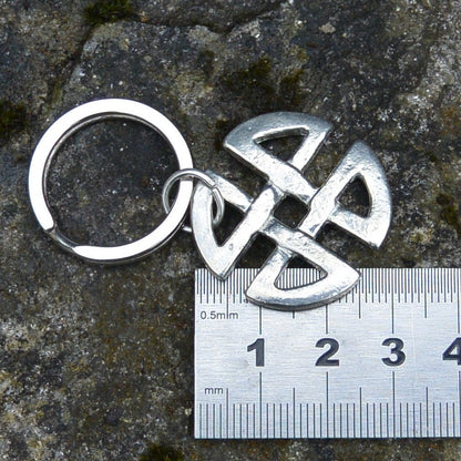 Celtic Love Knot Keyring, Celtic Knot Key Fob, Handmade, by William Sturt, in Fine Pewter