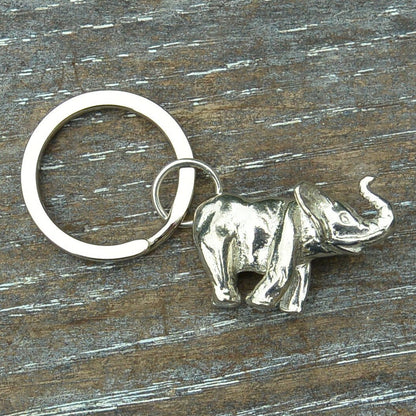 Elephant Keyring, Elephant Key Fob, Handmade, by William Sturt, in Fine Pewter