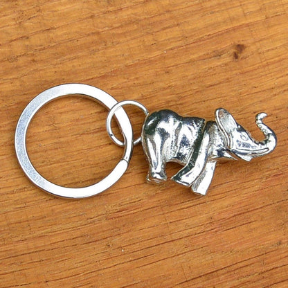 Elephant Keyring, Elephant Key Fob, Handmade, by William Sturt, in Fine Pewter