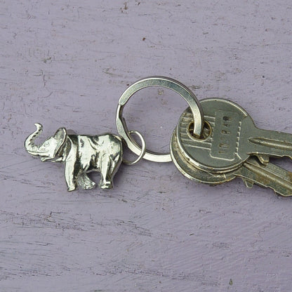 Elephant Keyring, Elephant Key Fob, Handmade, by William Sturt, in Fine Pewter