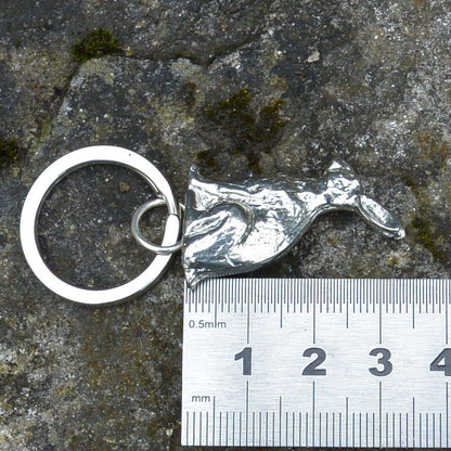 Hare Keyring, Hare Key Fob, Handmade, by William Sturt, in Fine Pewter