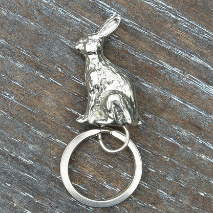 Hare Keyring, Hare Key Fob, Handmade, by William Sturt, in Fine Pewter