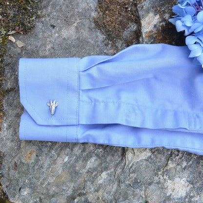 Goat Cufflinks (Small Design), Handcast Pewter Cufflinks, Polished Finish