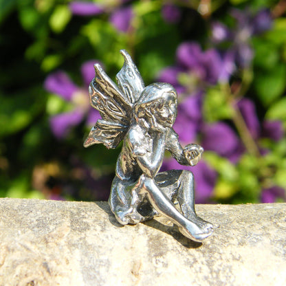 Miniature Fairy, Fairy Figurine, Viola, Handmade, in Fine Pewter, by William Sturt
