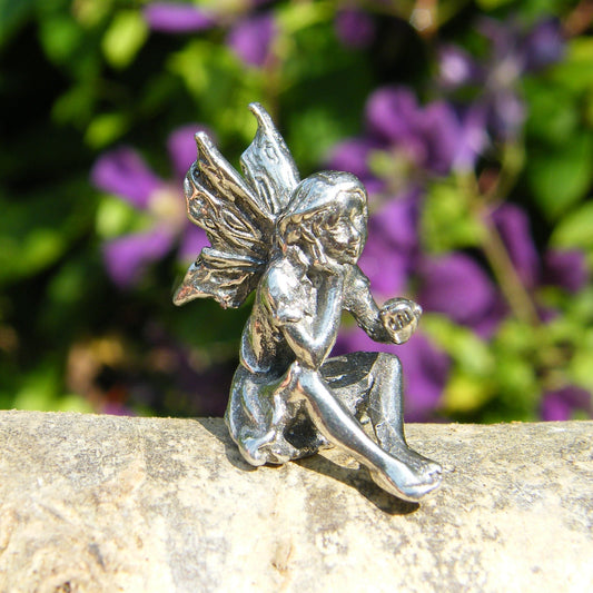 Miniature Fairy, Fairy Figurine, Viola, Handmade, in Fine Pewter, by William Sturt
