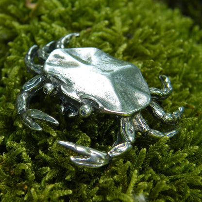 Crab Figurine, Miniature Crab, Handmade, in Fine Pewter, by William Sturt