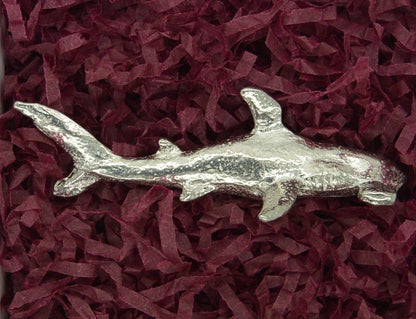 Hammer Head Shark Figurine, Collectible Animal, Handmade, in Fine Pewter, by William Sturt