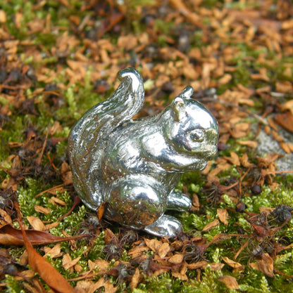 Squirrel Figurine, Squirrel Collectible, Handmade, in Fine Pewter, by William Sturt