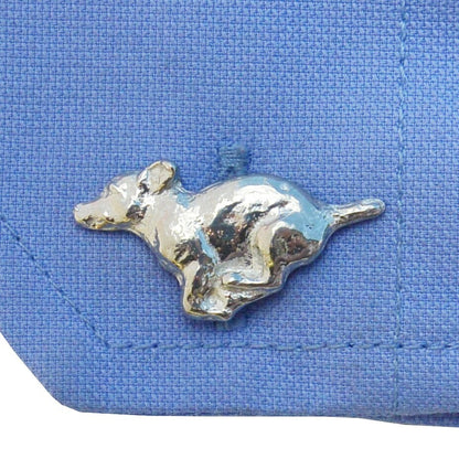 Jack Russell Cufflinks, Handcast Pewter Cufflinks, Polished Finish