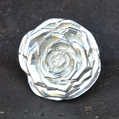 Rose Statement Ring, Rose Ring, Adjustable Ring, Handmade, in Fine Pewter, by William Sturt