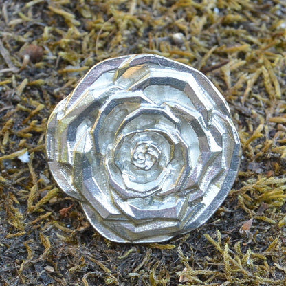 Rose Statement Ring, Rose Ring, Adjustable Ring, Handmade, in Fine Pewter, by William Sturt