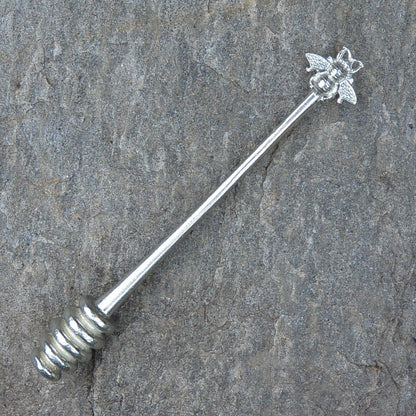 Bee Honey Dipper, Honey Dipper with Bee, Handmade, in Fine Pewter, by William Sturt