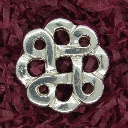 Celtic Knot Brooch (Round Knot Design), Handcast Pewter, Polished Finish