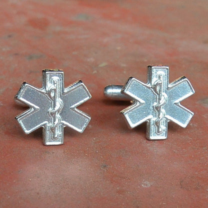 Emergency Services Cufflinks, Handcast Pewter Cufflinks, Polished Finish