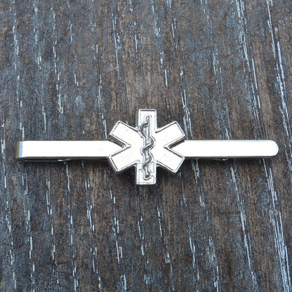 Emergency Services Tie Clip, Handcast Pewter Tie Clip, Polished Finish