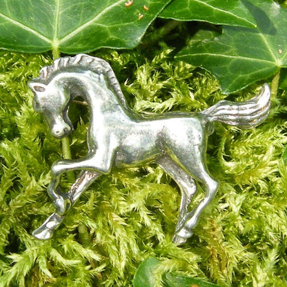 Horse Scarf Ring, Handcast Pewter, Polished Finish