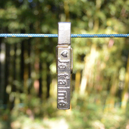Je T'Aime (I Love You) Clothes Peg Fridge Magnet, Fridge Magnet Peg, Handmade, in Fine Pewter, by William Sturt