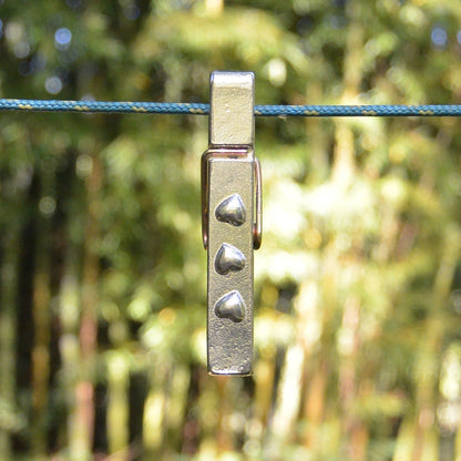 Three Hearts Clothes Peg Fridge Magnet, Hearts Fridge Magnet Peg, Handmade, in Fine Pewter, by William Sturt