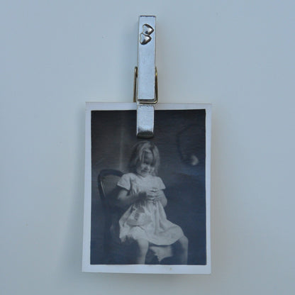 Two Hearts Clothes Peg Fridge Magnet, Hearts Fridge Magnet Peg, Handmade, in Fine Pewter, by William Sturt