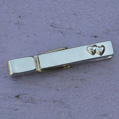 Two Hearts Clothes Peg Fridge Magnet, Hearts Fridge Magnet Peg, Handmade, in Fine Pewter, by William Sturt