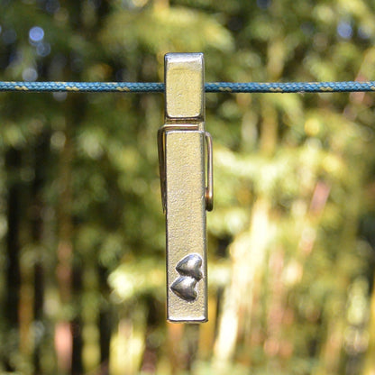Two Hearts Clothes Peg Fridge Magnet, Hearts Fridge Magnet Peg, Handmade, in Fine Pewter, by William Sturt
