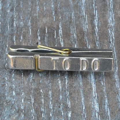 To Do Clothes Peg Paper Weight, French Photo Peg, Handmade, in Fine Pewter, by William Sturt