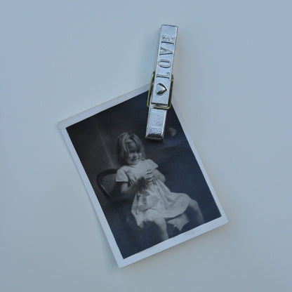 Love Clothes Peg Fridge Magnet, Fridge Magnet Peg, Handmade, in Fine Pewter, by William Sturt