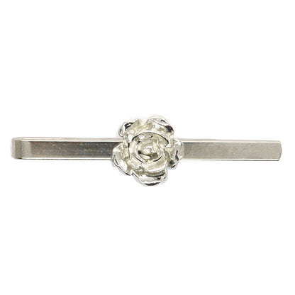 Rose Tie Clip (Flower Design), Handcast Pewter Tie Clip, Polished Finish