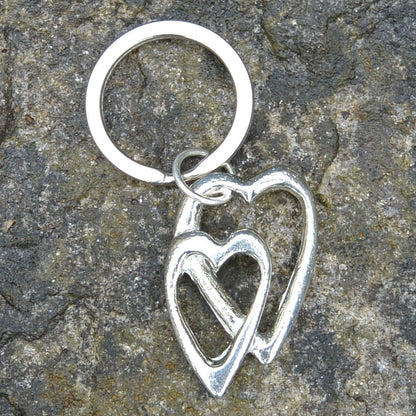Heart Keyring, Heart Key Fob, Handmade, by William Sturt, in Fine Pewter