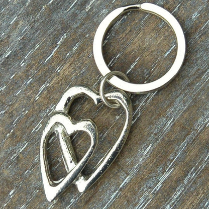 Heart Keyring, Heart Key Fob, Handmade, by William Sturt, in Fine Pewter