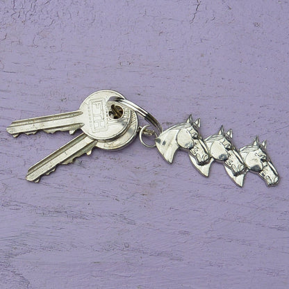 Horse Keyring, Thoroughbred Horse Key Fob, Handmade, by William Sturt, in Fine Pewter