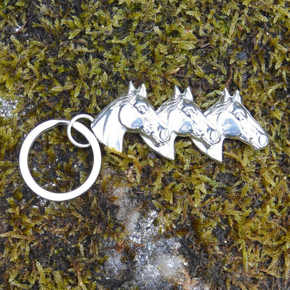 Horse Keyring, Thoroughbred Horse Key Fob, Handmade, by William Sturt, in Fine Pewter