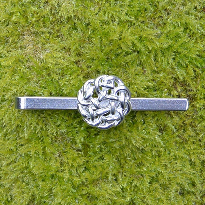 Celtic Love Knot Tie Clip, Handcast Pewter Tie Clip, Polished Finish