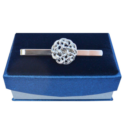 Celtic Love Knot Tie Clip, Handcast Pewter Tie Clip, Polished Finish