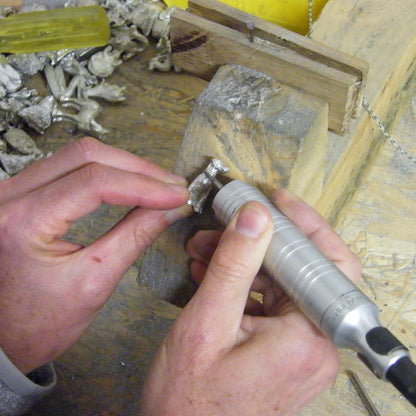 1967 English Sixpence Cufflinks, Handmade, in Fine Pewter, by William Sturt