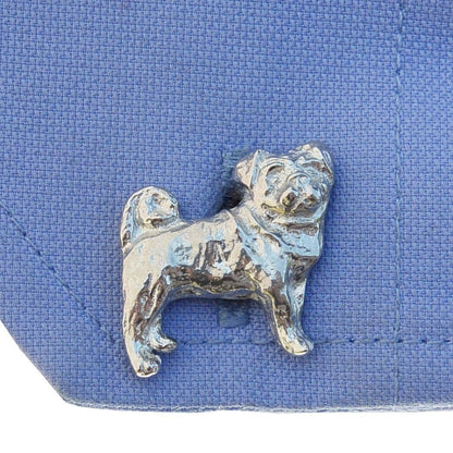 Pug Cufflinks, Handcast Pewter Cufflinks, Polished Finish