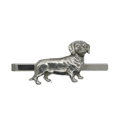 Dachshund Cufflinks & Tie Clip Set, Handcast, in English Pewter.