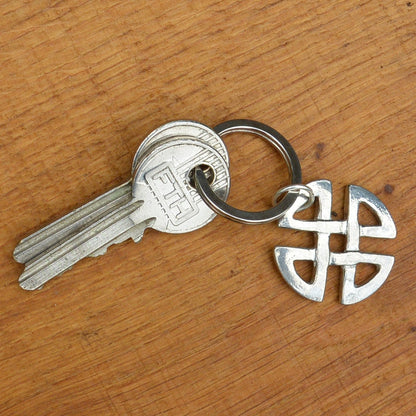 Celtic Love Knot Keyring, Celtic Knot Key Fob, Handmade, by William Sturt, in Fine Pewter