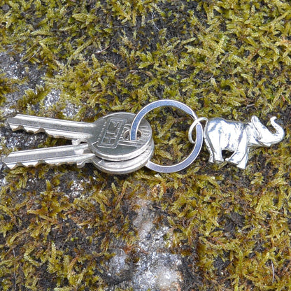 Elephant Keyring, Elephant Key Fob, Handmade, by William Sturt, in Fine Pewter