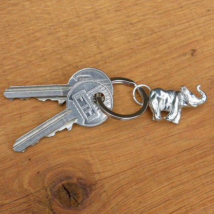 Elephant Keyring, Elephant Key Fob, Handmade, by William Sturt, in Fine Pewter