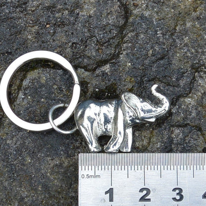 Elephant Keyring, Elephant Key Fob, Handmade, by William Sturt, in Fine Pewter