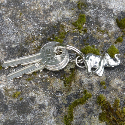 Elephant Keyring, Elephant Key Fob, Handmade, by William Sturt, in Fine Pewter